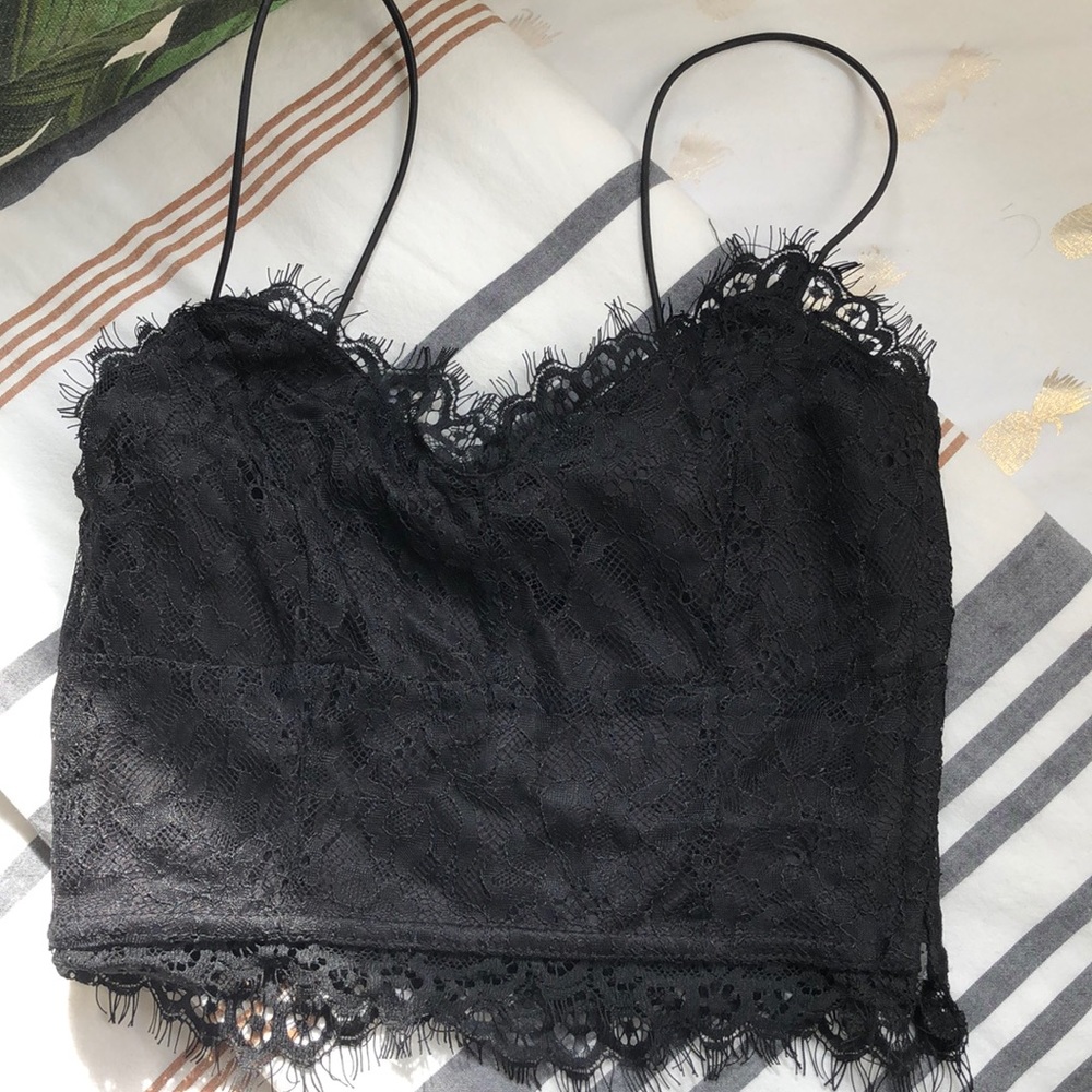 Cropped black camisole